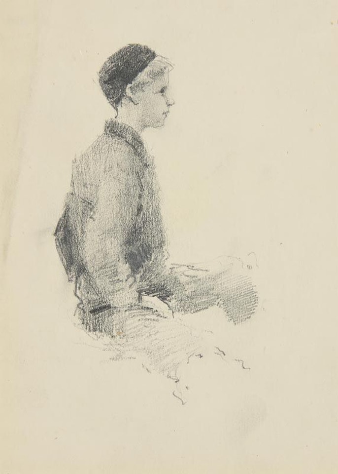 Jack B. Yeats (with second drawing of a lady verso) by John Butler Yeats