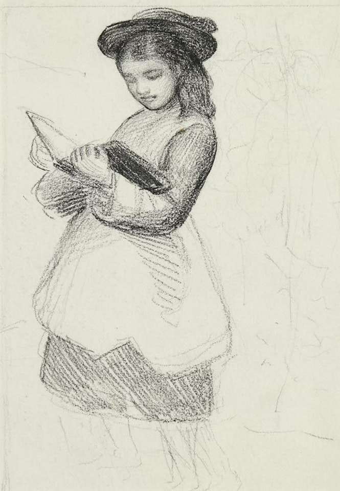 Child Reading (most likely a depiction of Susan "Lily" Yeats or Elizabeth "Lolly" Yeats) by John Butler Yeats
