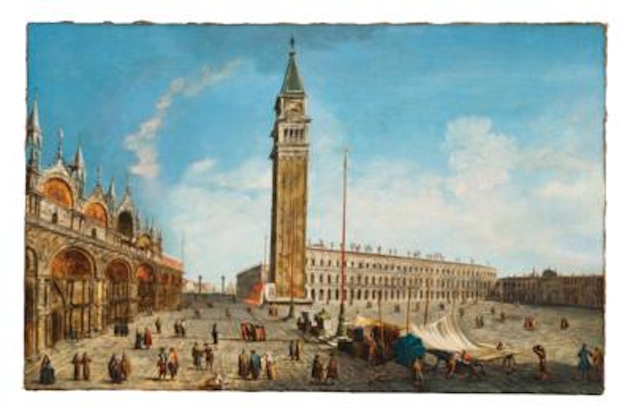 Piazza San Marco, Venice, with the Basilica and the Campanile by Venetian School