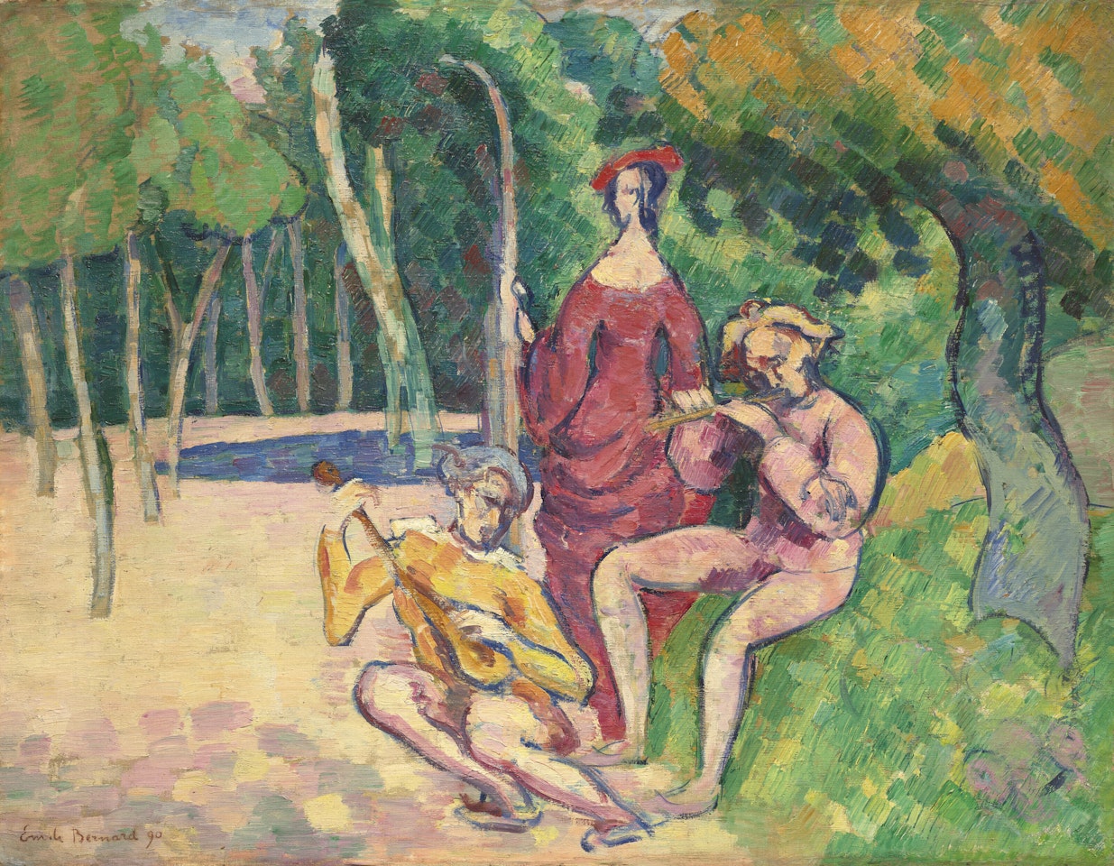 Concert champêtre ou Fête champêtre (reco); Études de personnages (verso) by Emile Bernard
