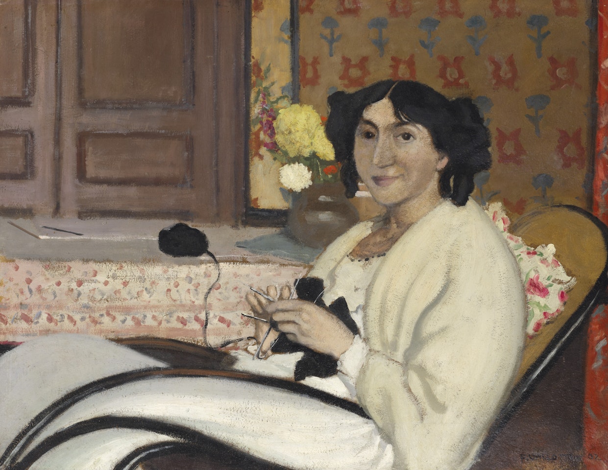 Gabrielle Vallotton assise dans un rocking chair by Félix Vallotton