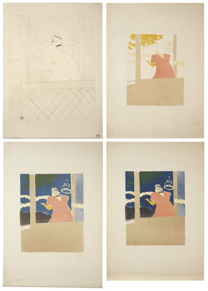 Aux Ambassadeurs - Chanteuse au Café-concert: quatre épreuves by Henri de Toulouse-Lautrec