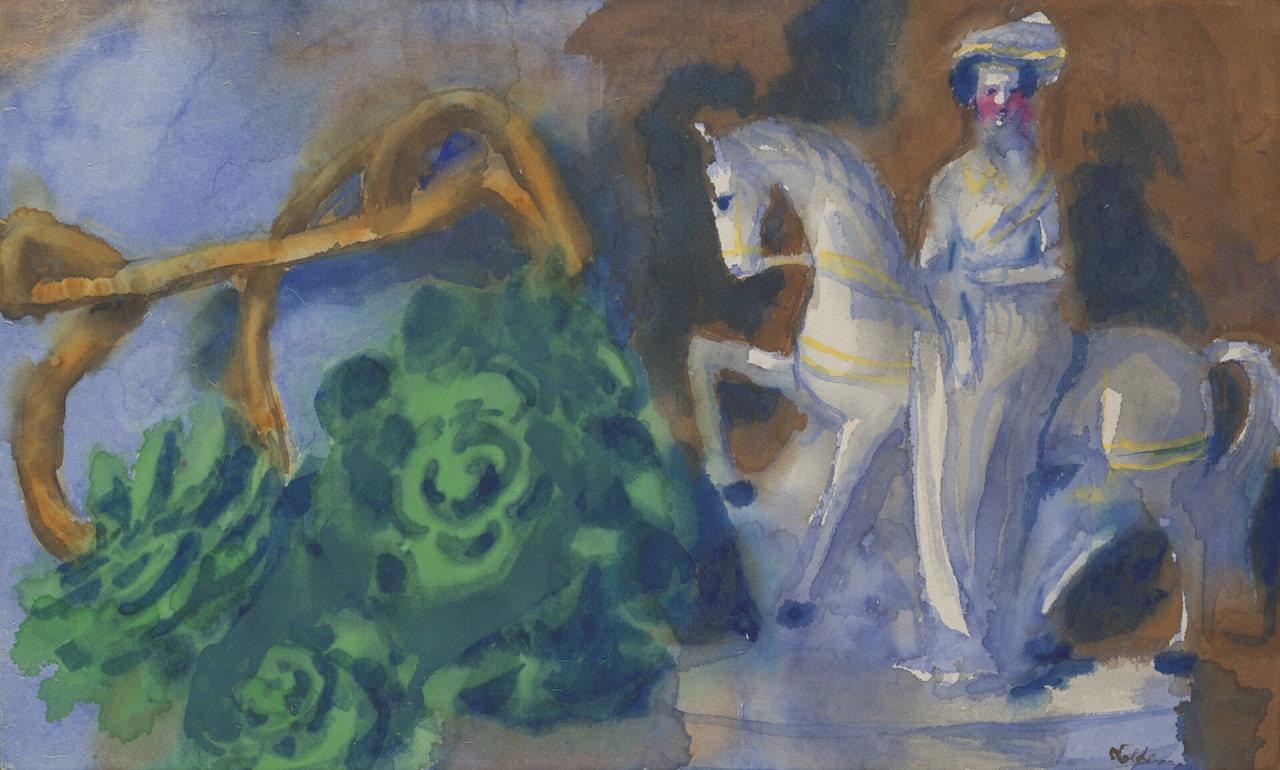 Nature morte à la statuette by Emil Nolde