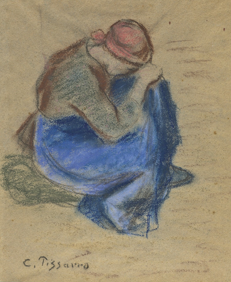 Paysanne accroupie by Camille Pissarro