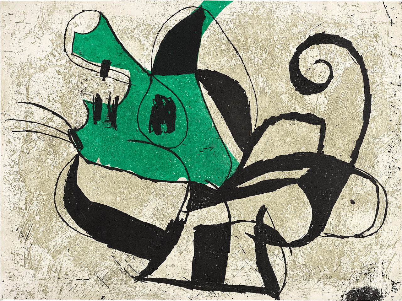 La Commedia dell'Arte I (Art Comedy I): one plate (D. 1106) by Joan Miró