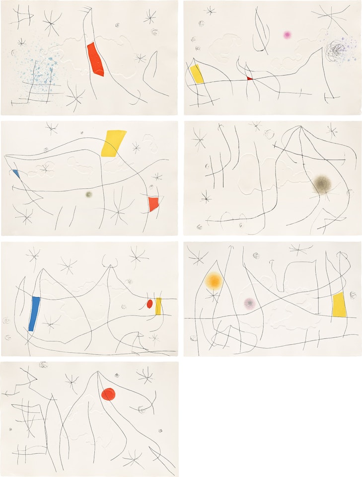 L'Issue dérobée (The Hidden Way Out): seven plates (D. 692-696, 703-704, see C. bks 187) by Joan Miró