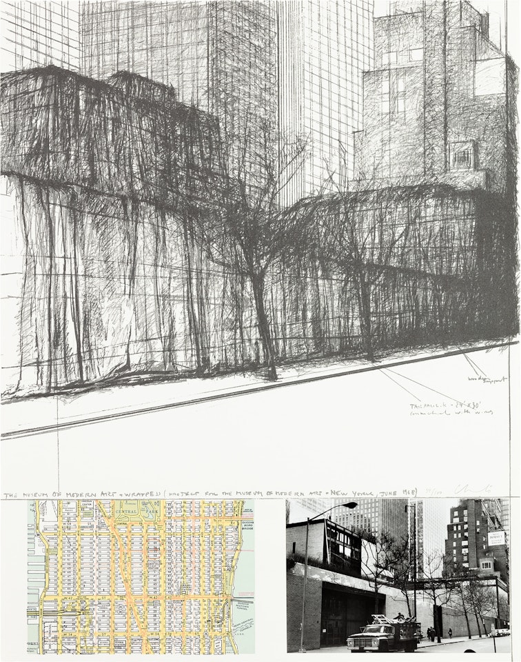 The Museum of Modern Art, Wrapped Project for New York, from (Some) Not Realized Projects (S. 36) by Christo