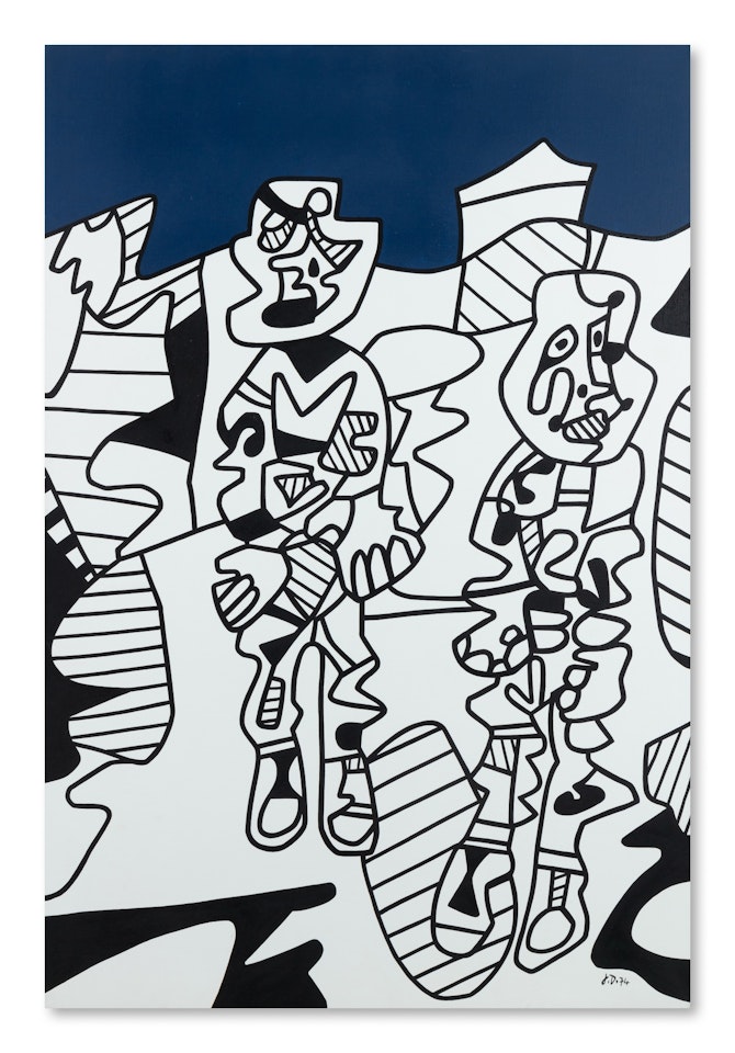 Territoire aux deux promeneurs by Jean Dubuffet