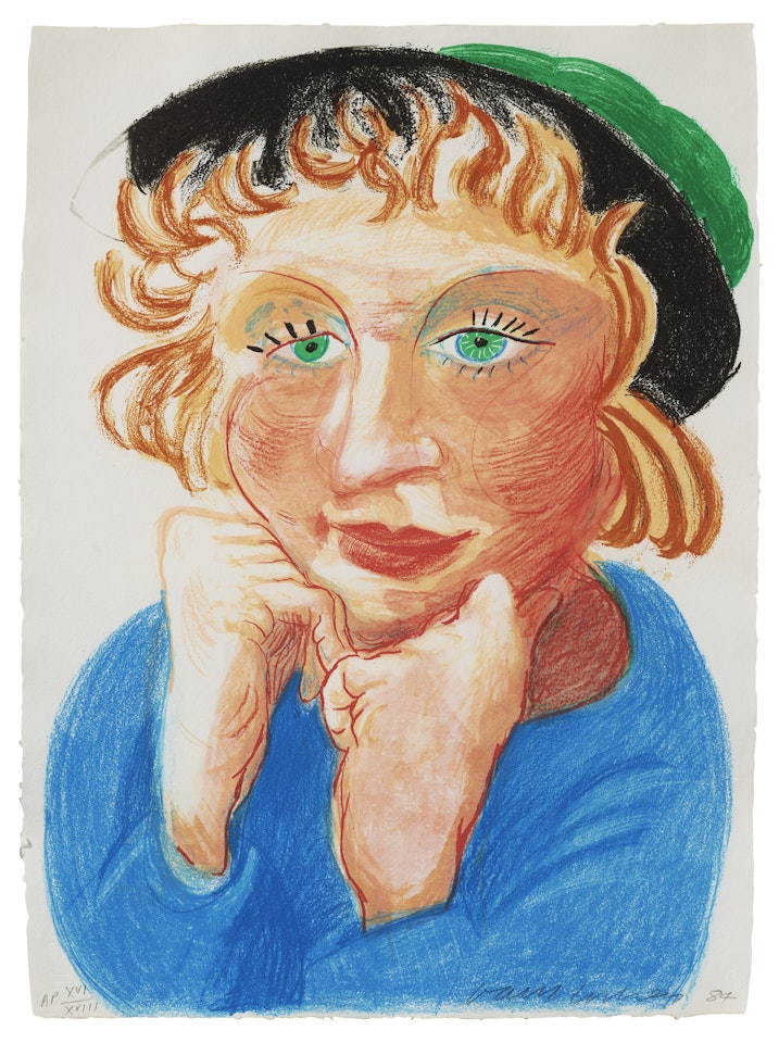 Celia with Green Hat, from Moving Focus by David Hockney