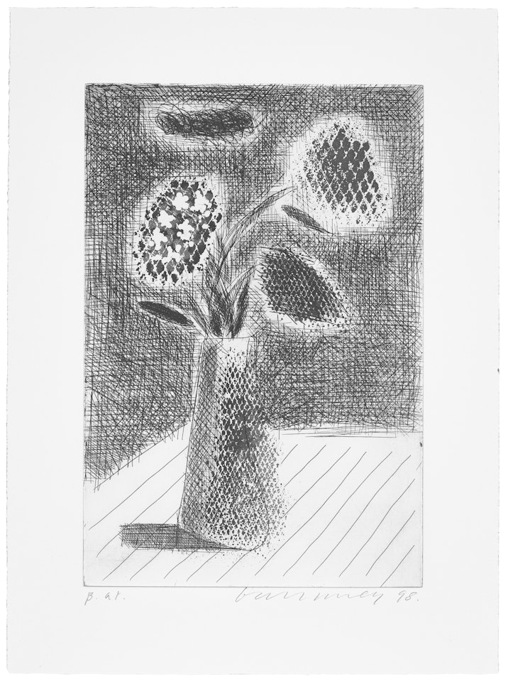 Four Flowers in a Vase by David Hockney
