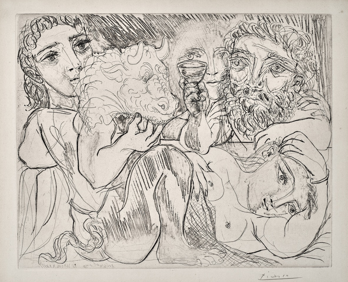 Minotaur, Buveur et Femmes, from La Suite Vollard by Pablo Picasso