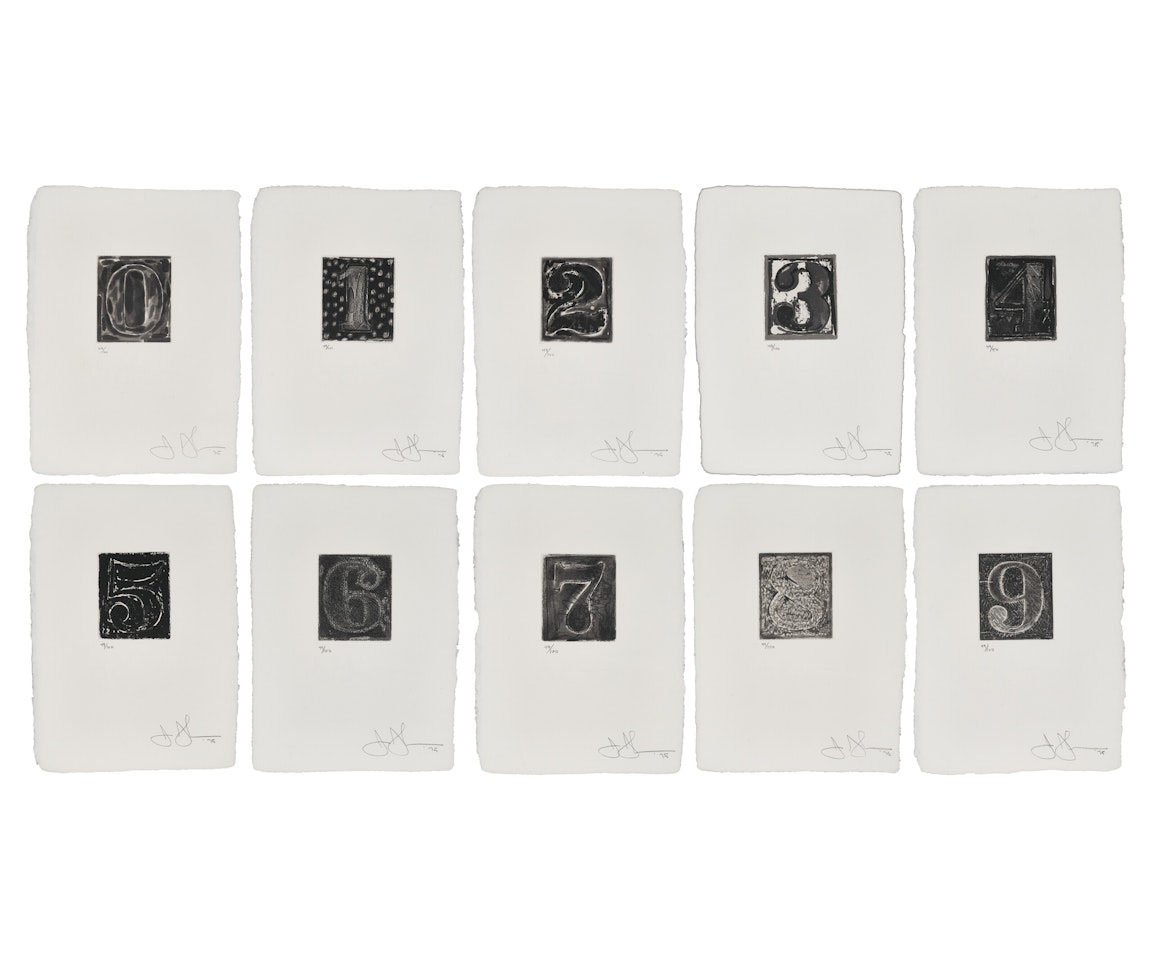0-9 (A Set of Ten Numerals) by Jasper Johns