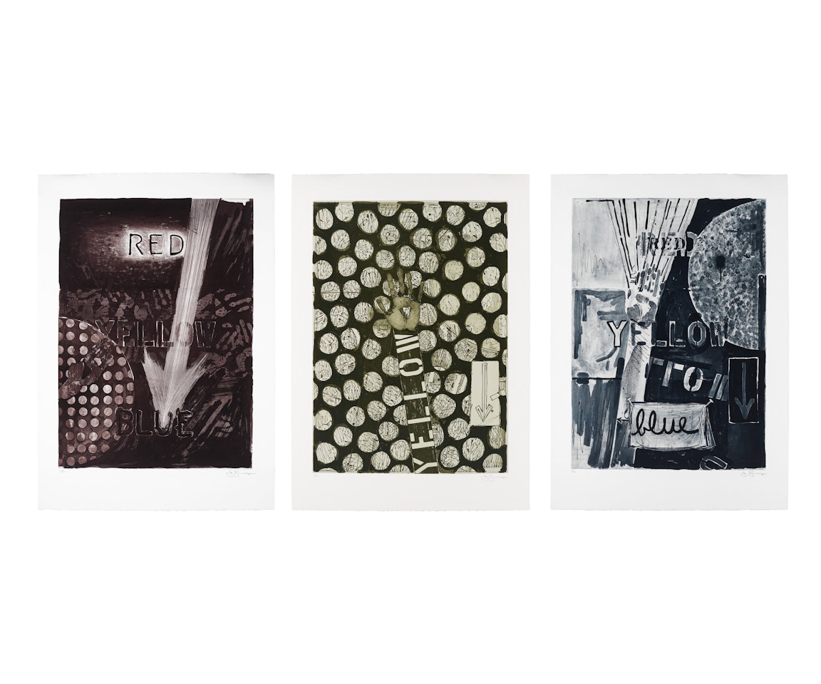Untitled (Red); Untitled (Yellow); and Untitled (Blue) by Jasper Johns