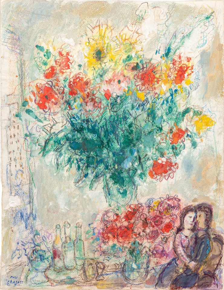 Les deux bouquets by Marc Chagall