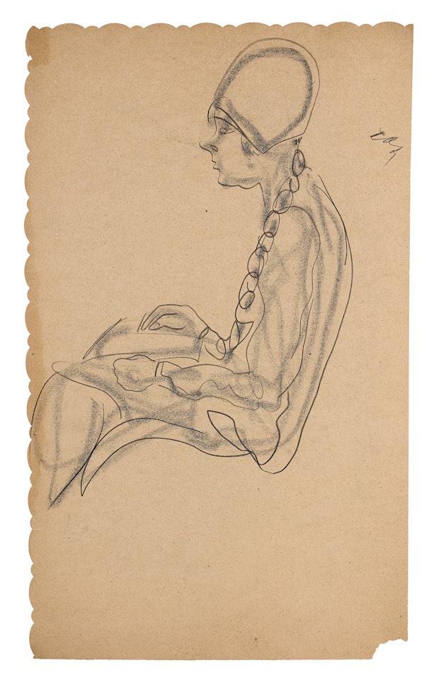 Lady Reading Newspaper by Sanyu