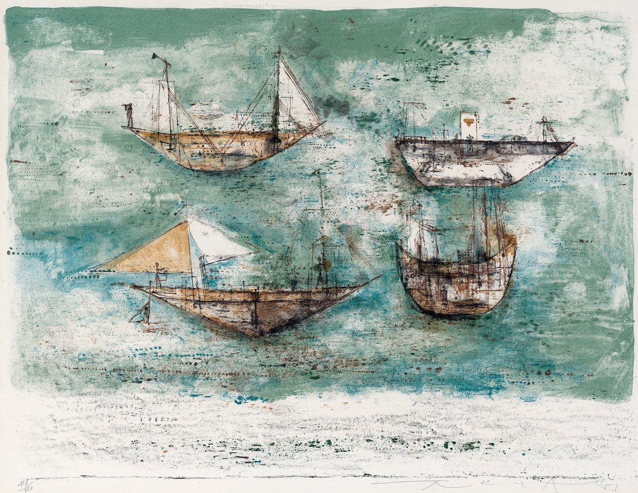 Voiles à la Mer by Zao Wou-Ki