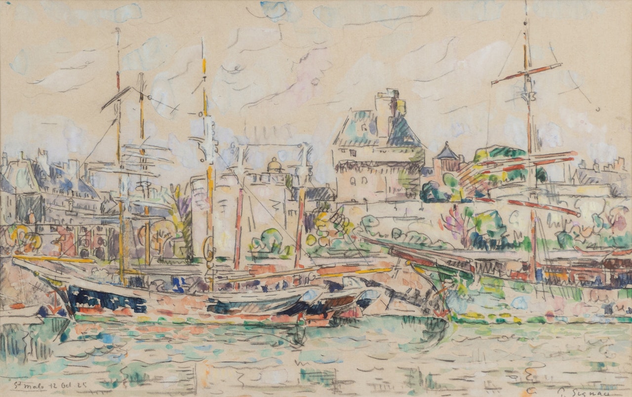 Saint-Malo, Terre-Neuvas à quai by Paul Signac