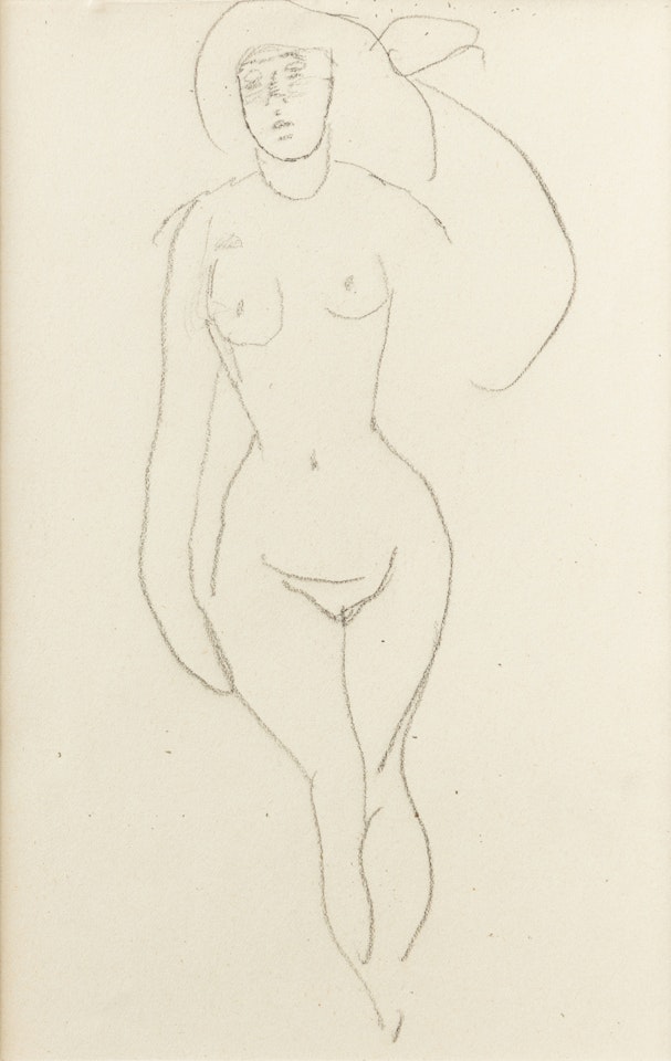 Femme nue de face, main droite le long du corps by Amedeo Modigliani