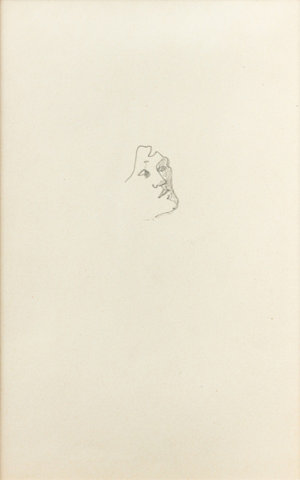 Esquisse de tête de trois quarts vers la droite (recto); Tête d'homme de profil gauche (verso) by Amedeo Modigliani