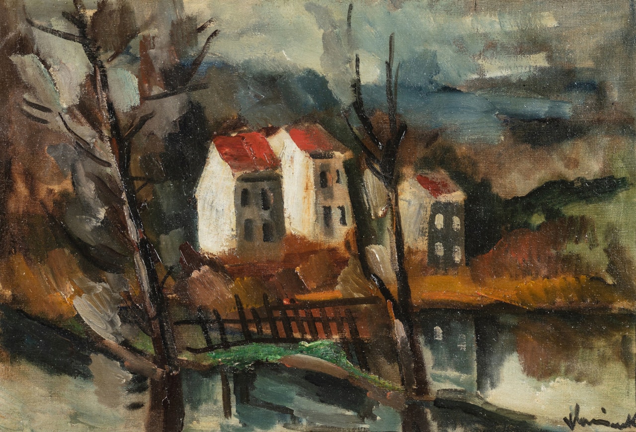Maisons au bord de l'eau by Maurice de Vlaminck