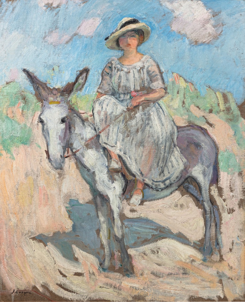 Saint-Jean-de-Monts, jeune fille sur un âne by Henri Lebasque