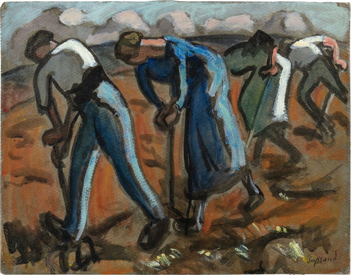 Travail à la bêche by René Seyssaud