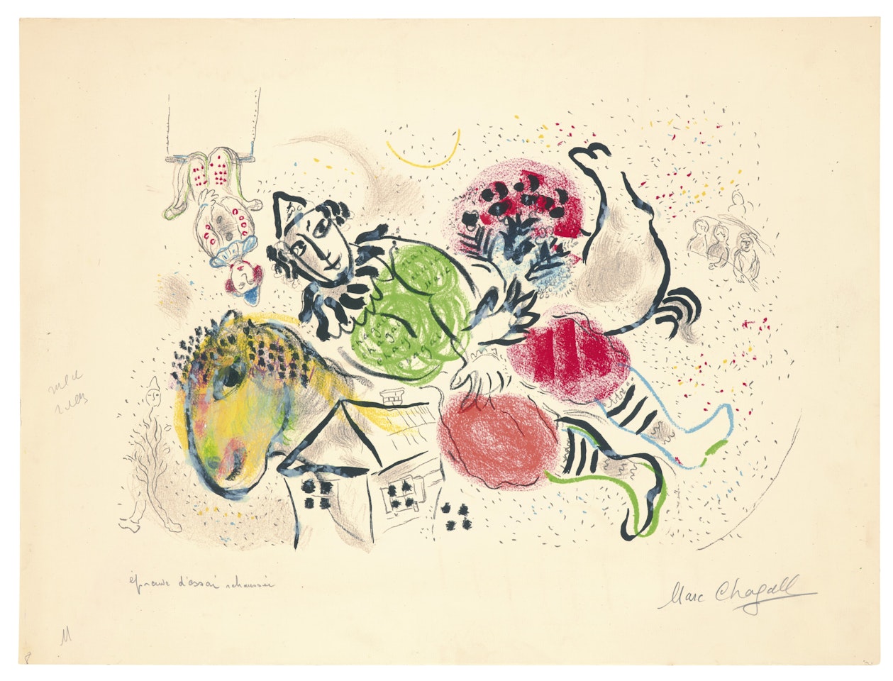 Maquette pour Le cirque ambulant by Marc Chagall
