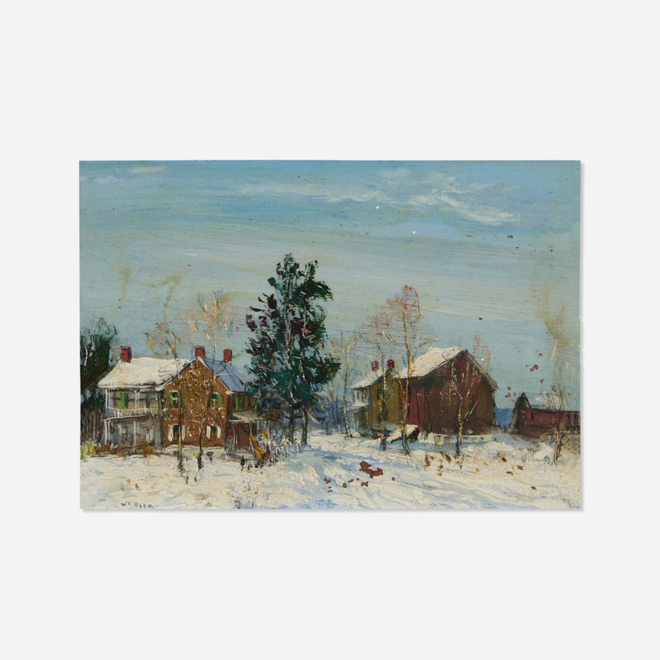 Fieldstone House in Snow by Walter Emerson Baum