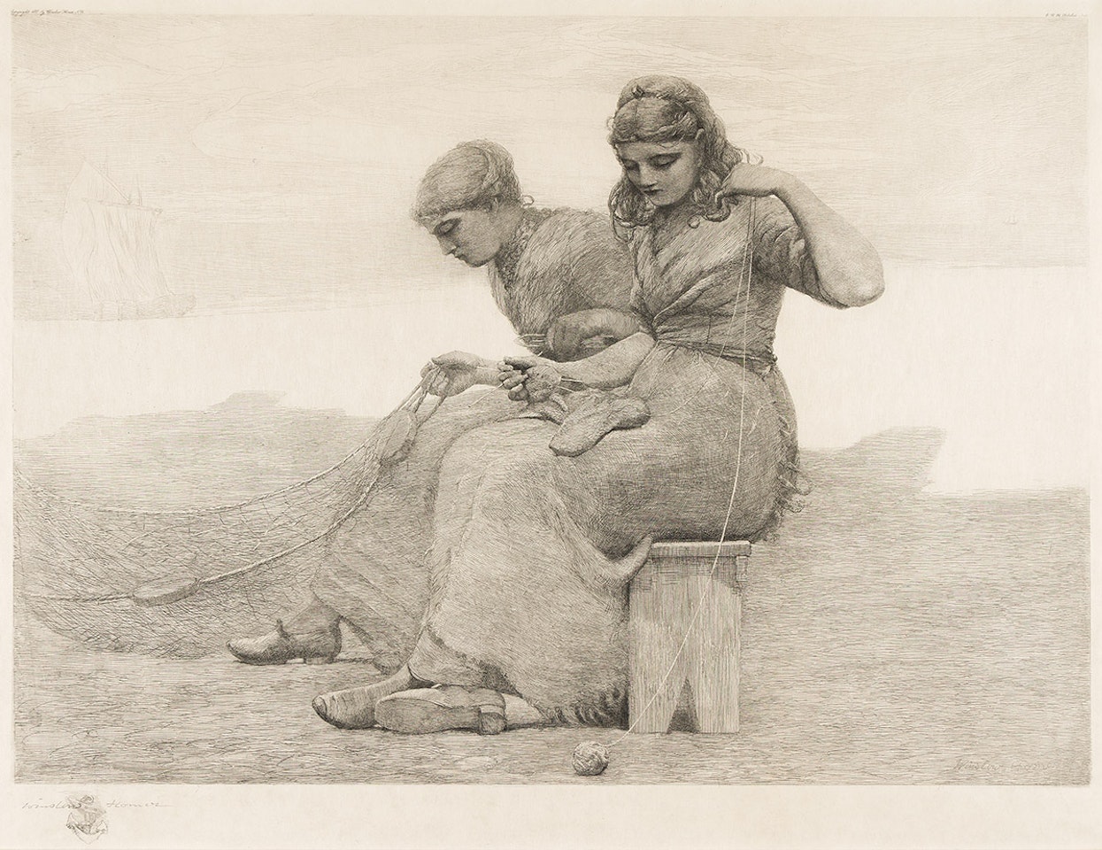 Mending the Tears by Winslow Homer