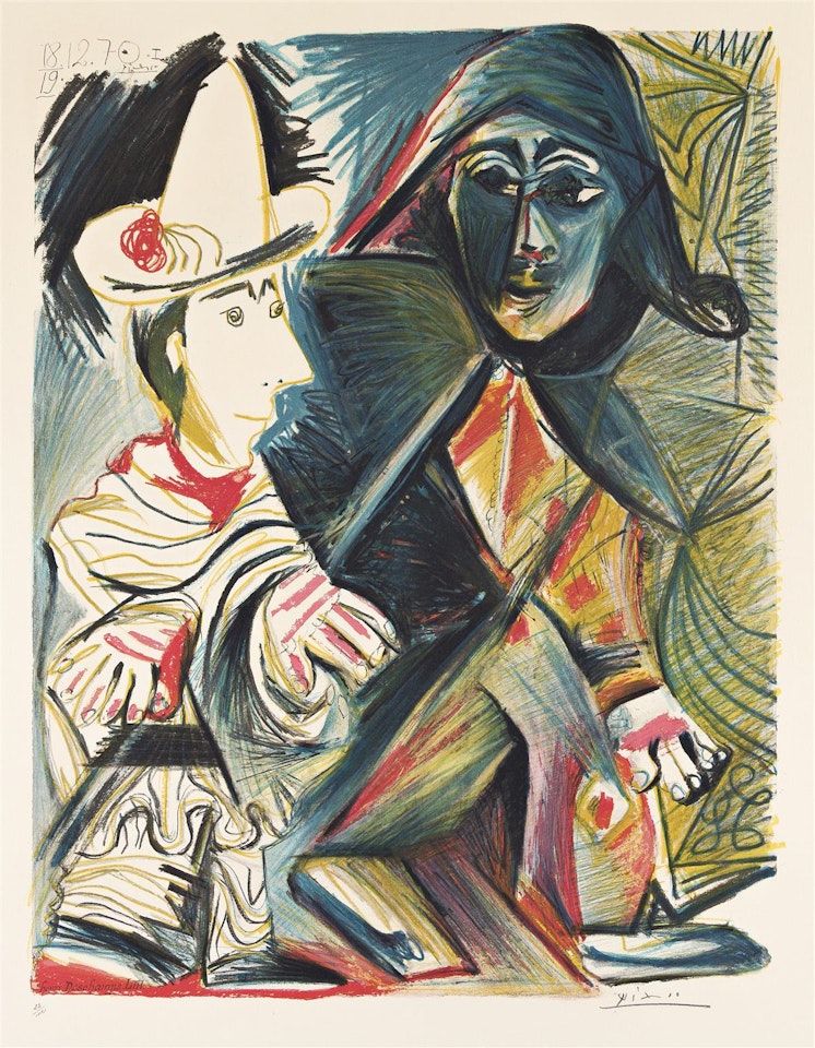 Le clown et l'harlequin by Pablo Picasso