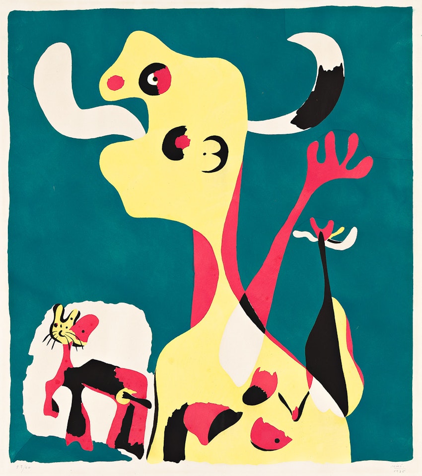 Femme et Chien devant la Lune by Joan Miró