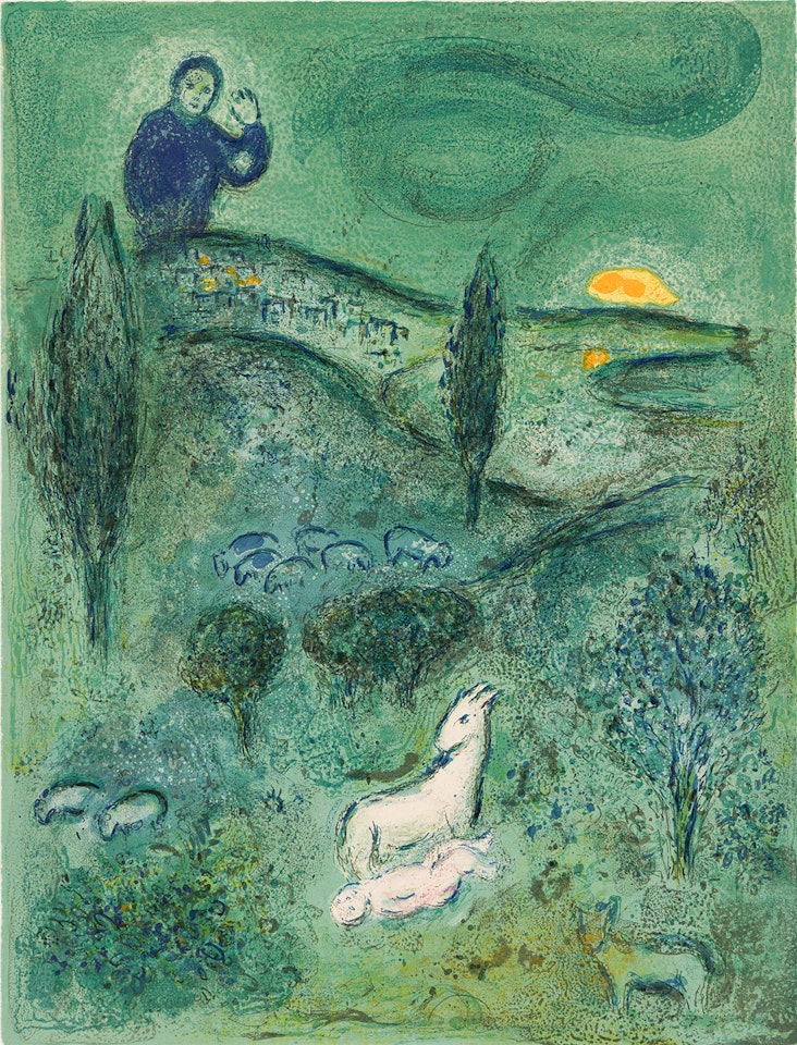Découverte de Chloé par Daphnis by Marc Chagall