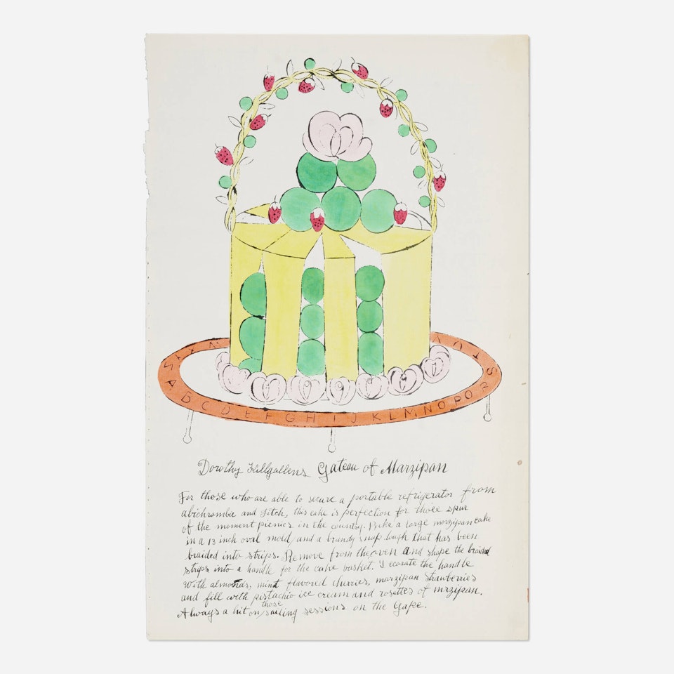 Dorothy Killgallens Gateau of Marzipan (from Wild Raspberries) by Andy Warhol