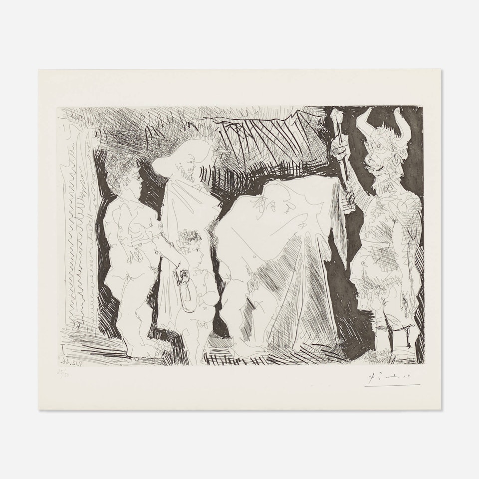 Le cocu posant pour une photographie devant des spectateurs (from the 60 Series) by Pablo Picasso