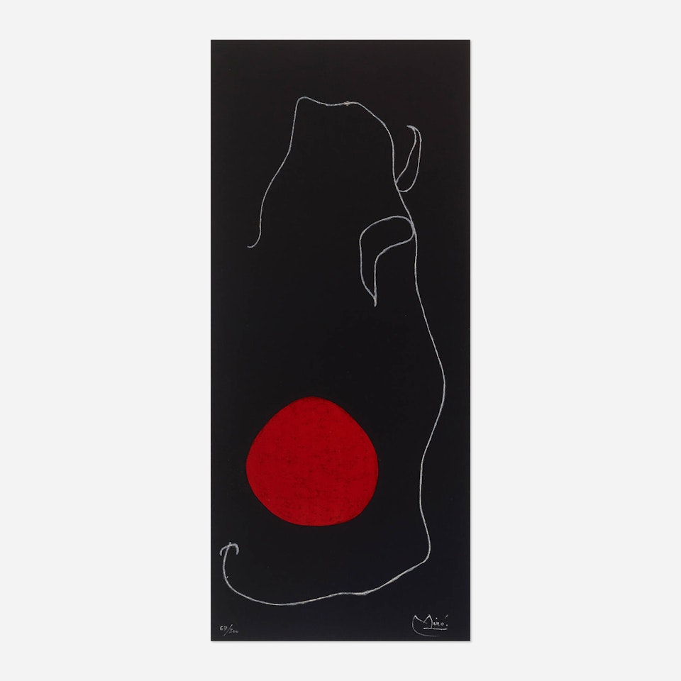 Oiseau devant le soleil by Joan Miró