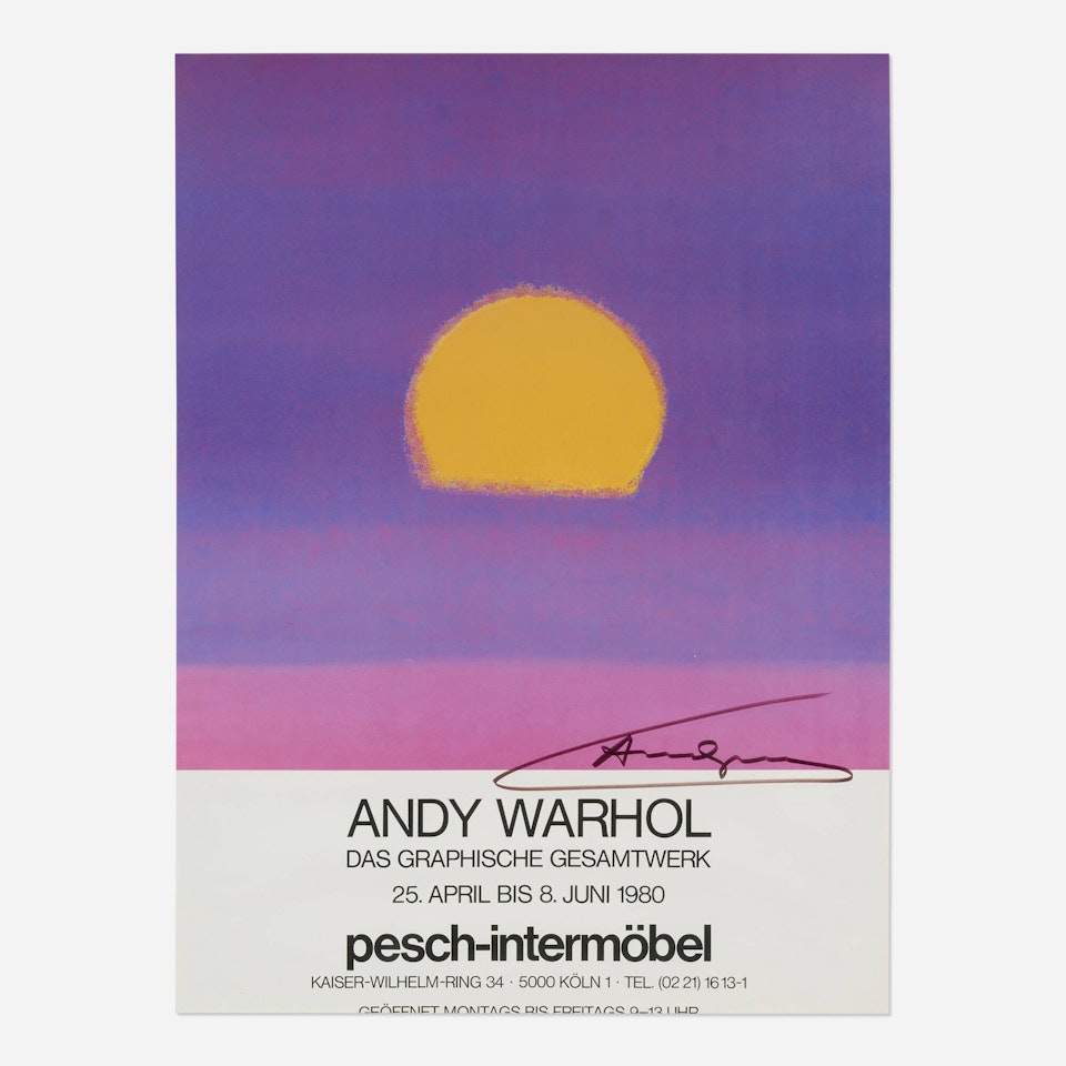 Signed exhibition poster by Andy Warhol