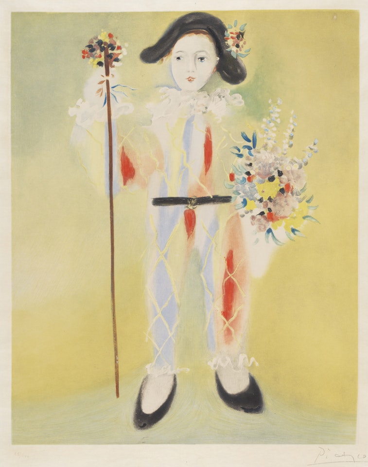 Le petit pierrot aux fleurs by Pablo Picasso