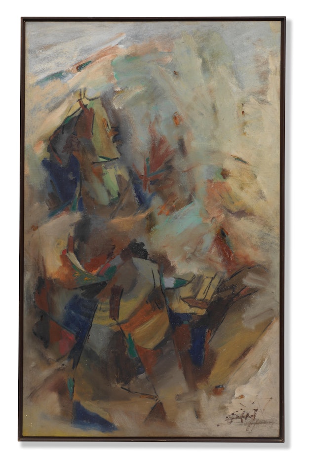 Untitled (Woman & Donkey) by M.F. Husain