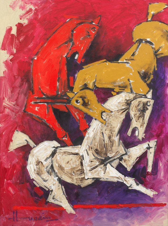 Untitled (Horses) by M.F. Husain
