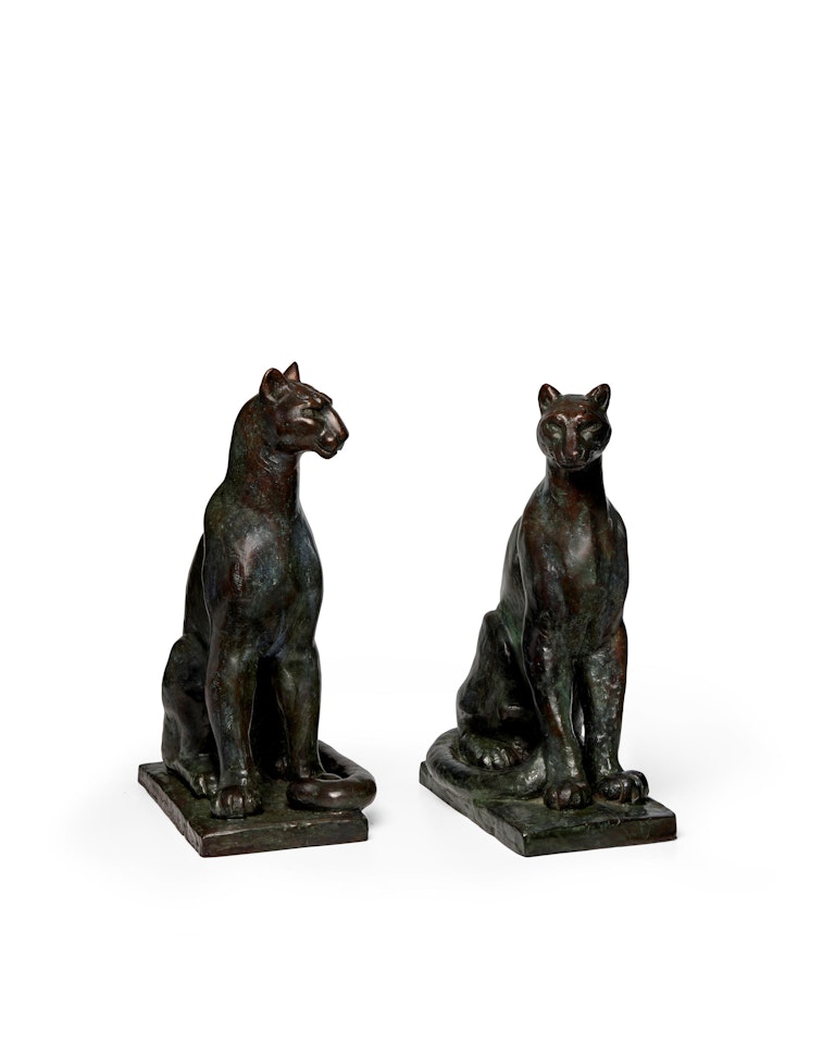 Pumas: A Pair of Bronzes  by William Zorach