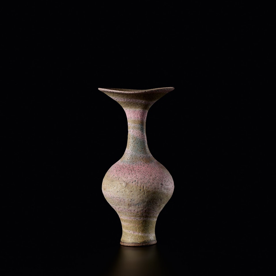 Vase with flaring lip by Lucie Rie