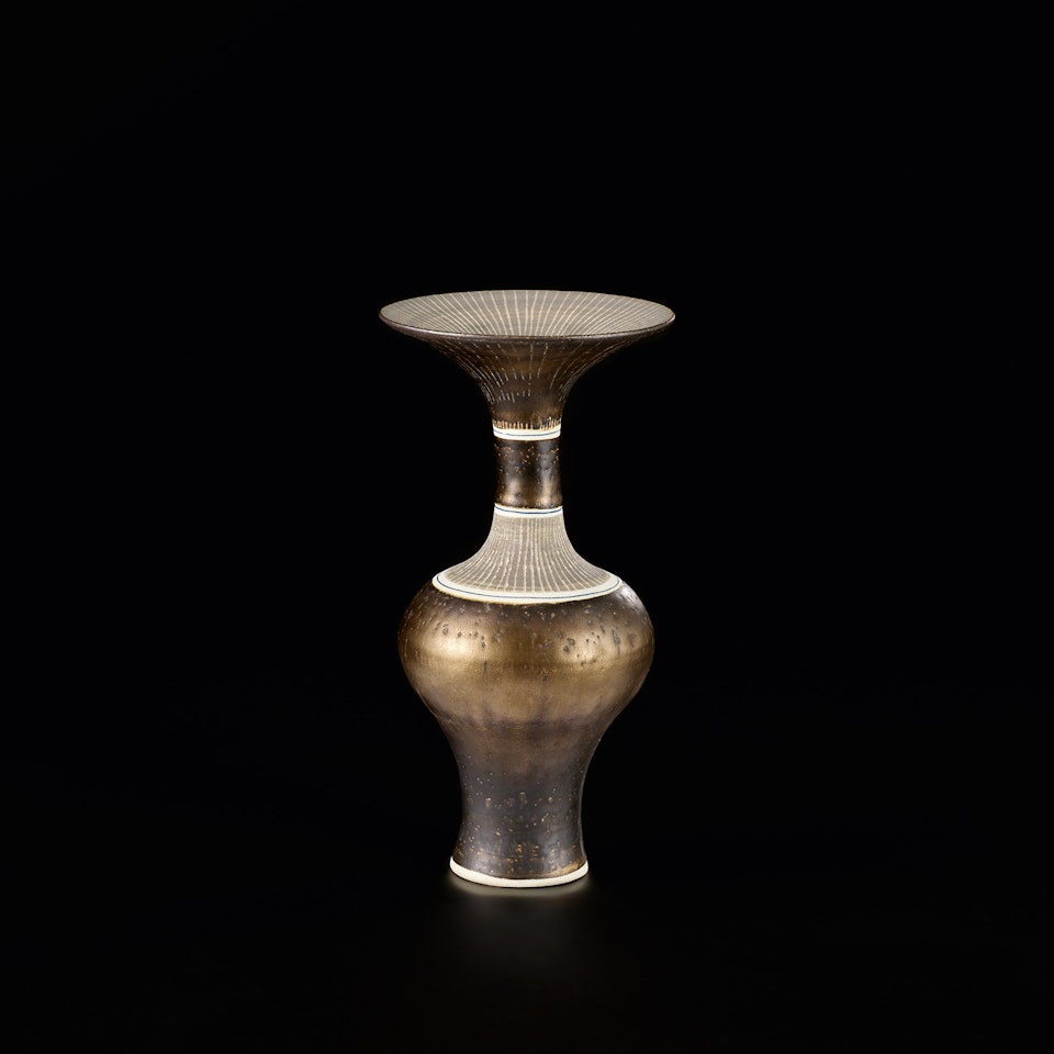Vase with flaring lip by Lucie Rie