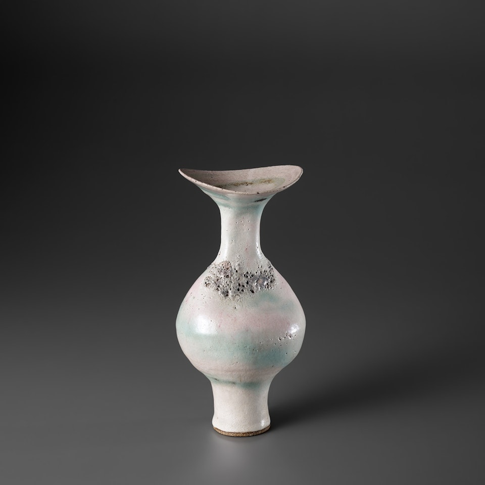 Late mallet-shaped vase by Lucie Rie