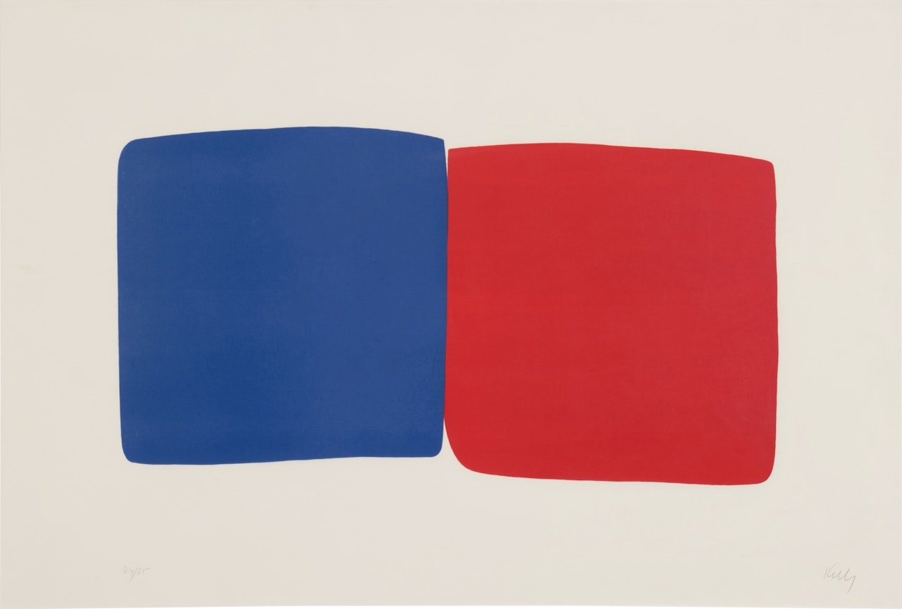 Dark Blue and Red (Bleu Foncé et Rouge), from Suite of Twenty-Seven Lithographs (A. 18) by Ellsworth Kelly