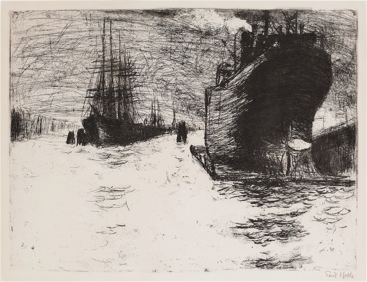 Hamburg, Reiherstiegdock (S./M. R 145) by Emil Nolde