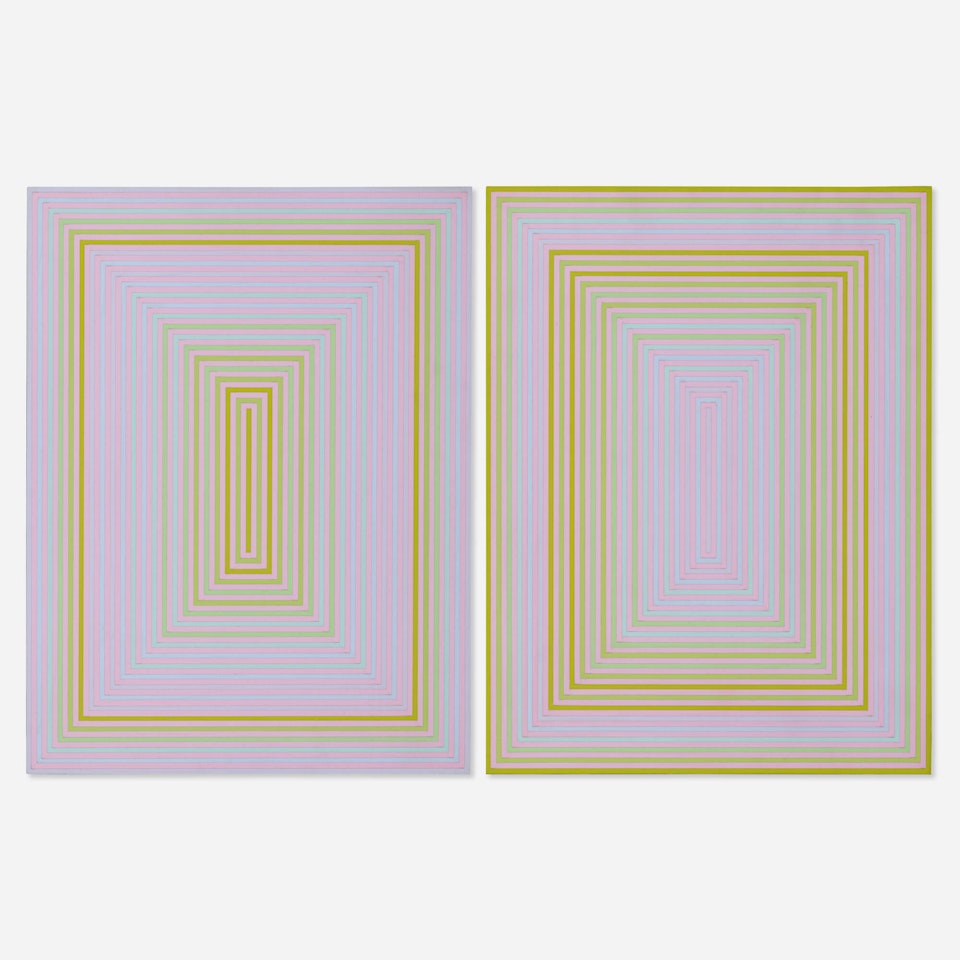 Lilac Warm and Lilac Cool (diptych) by Richard Anuszkiewicz