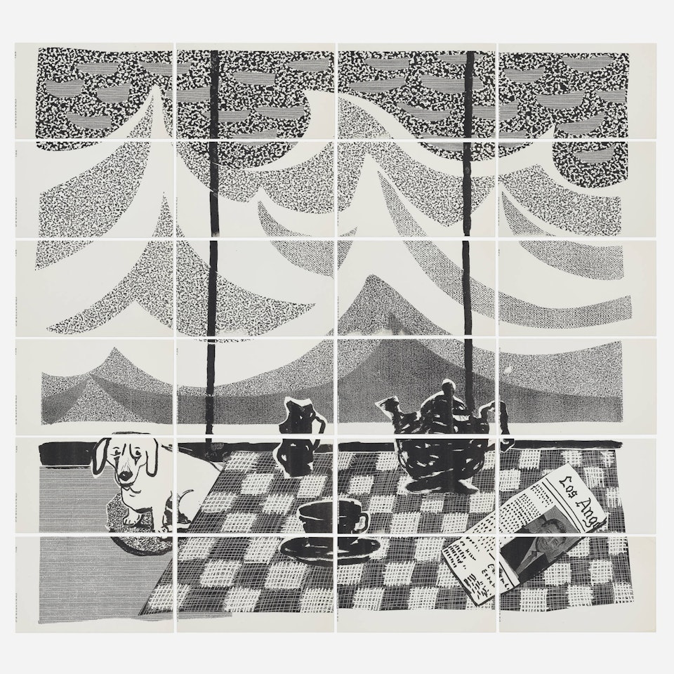 Breakfast with Stanley in Malibu by David Hockney