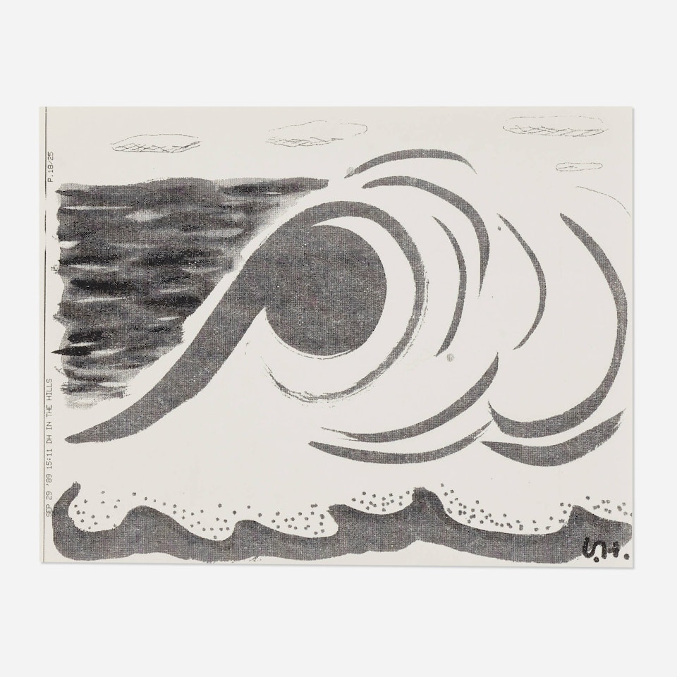 Four Clouds Over Sea by David Hockney