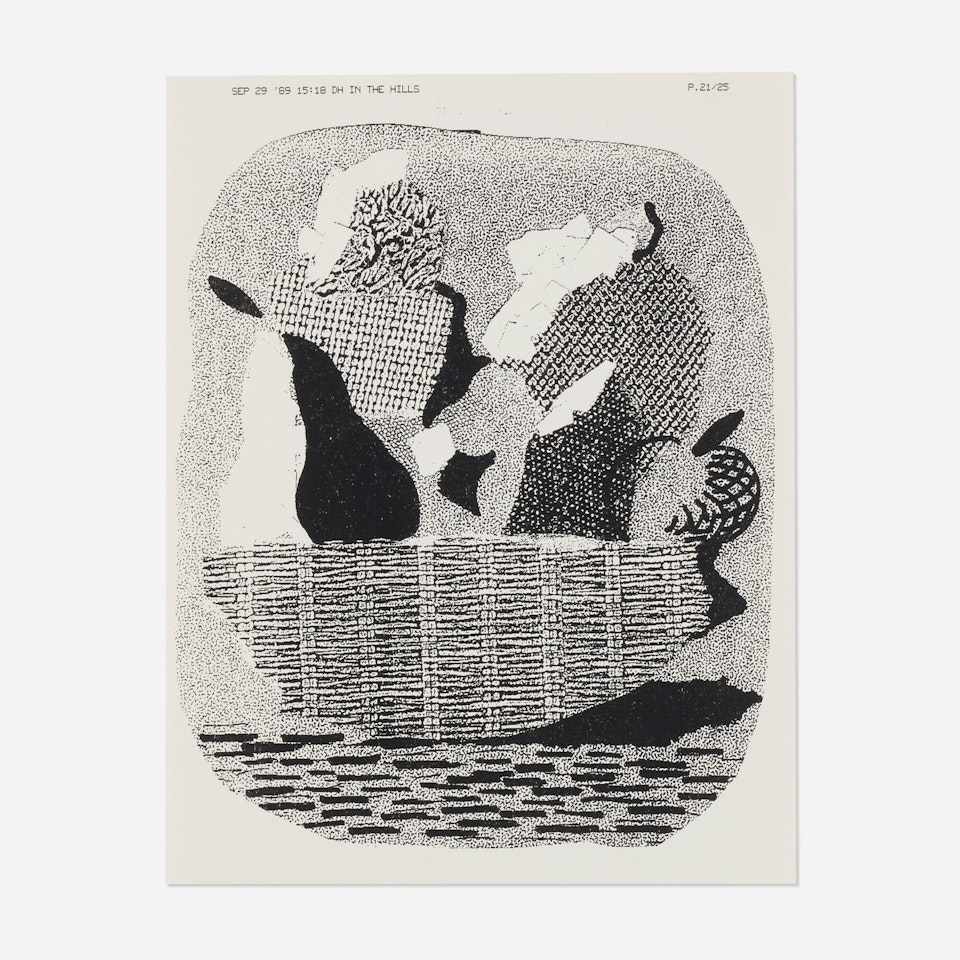 Black and White Fruit Bowl by David Hockney