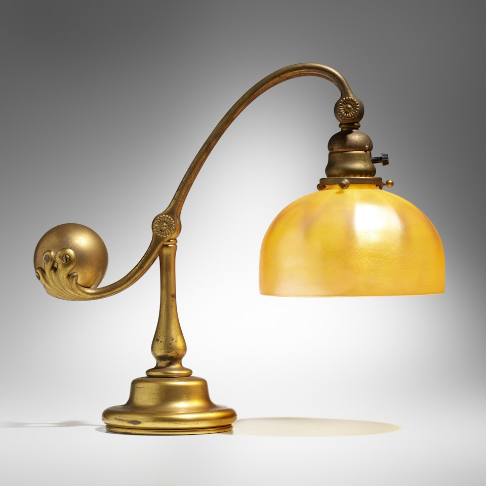 Counterbalance desk lamp by Tiffany Studios